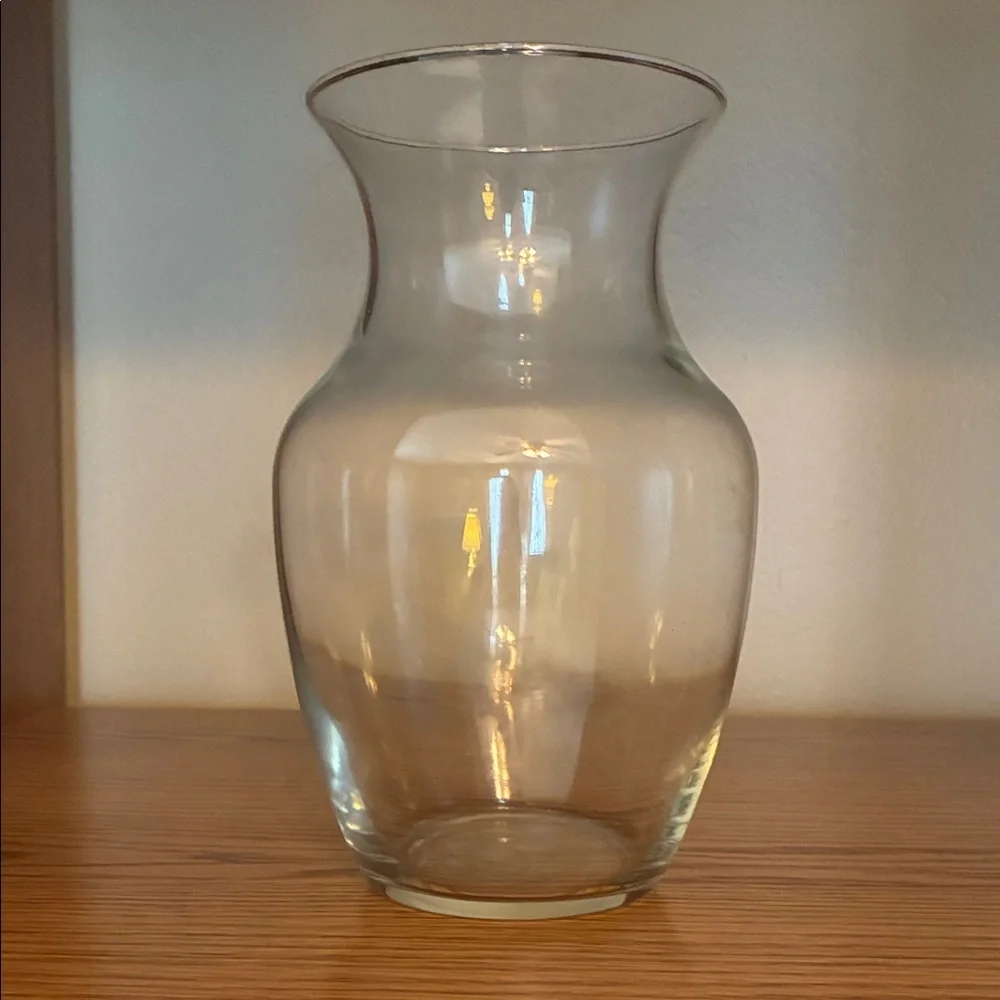 Clear Glass Decorative Vase -